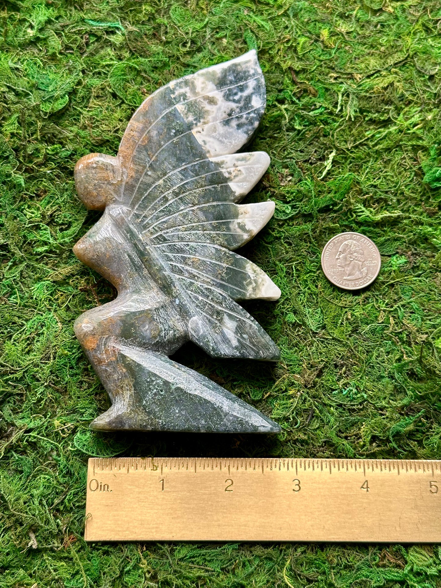 Ocean Jasper Fairy Carving