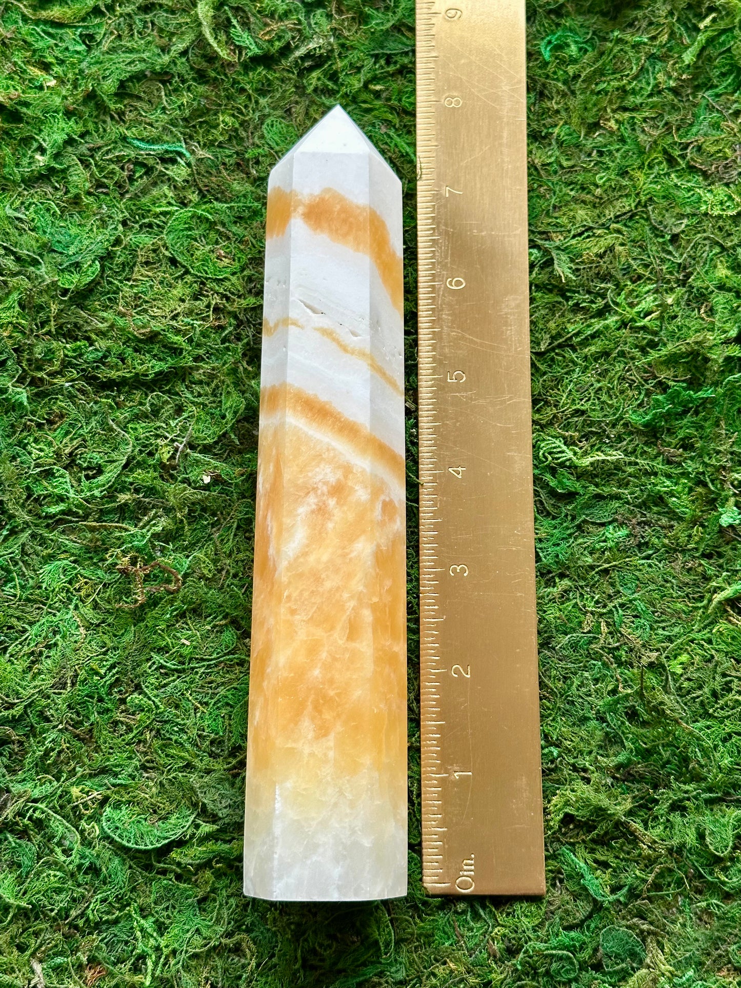 Banded Orange Calcite Tower 2