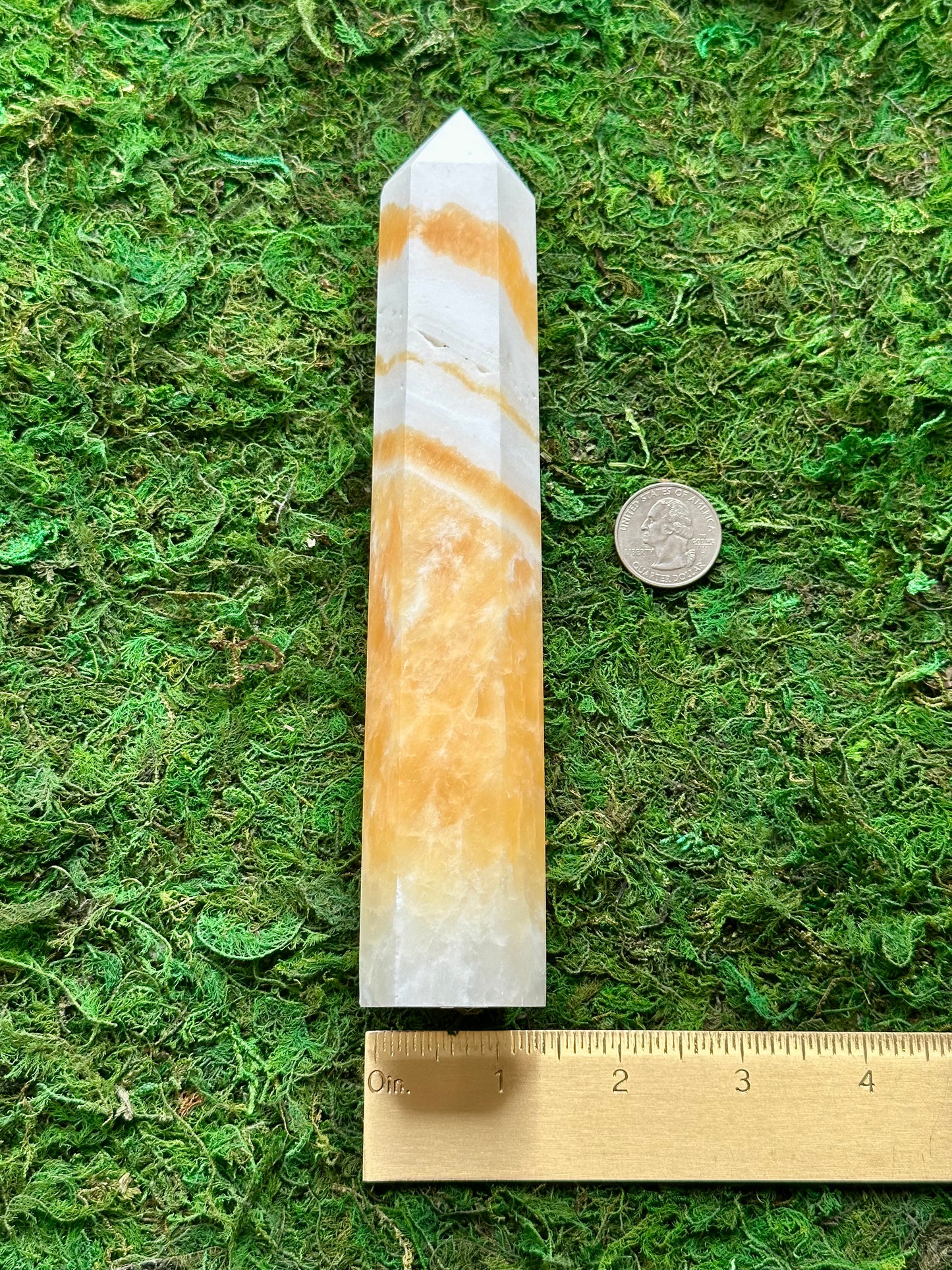 Banded Orange Calcite Tower 2