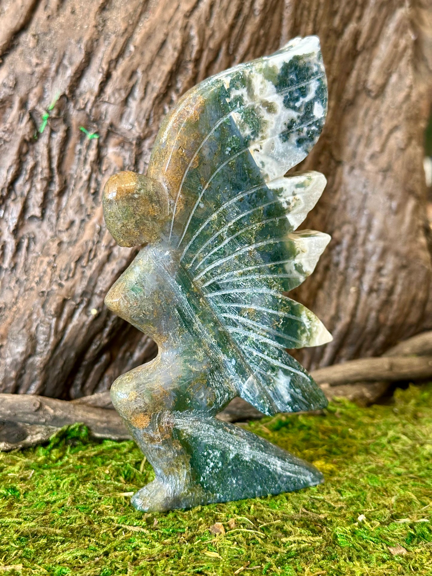 Ocean Jasper Fairy Carving
