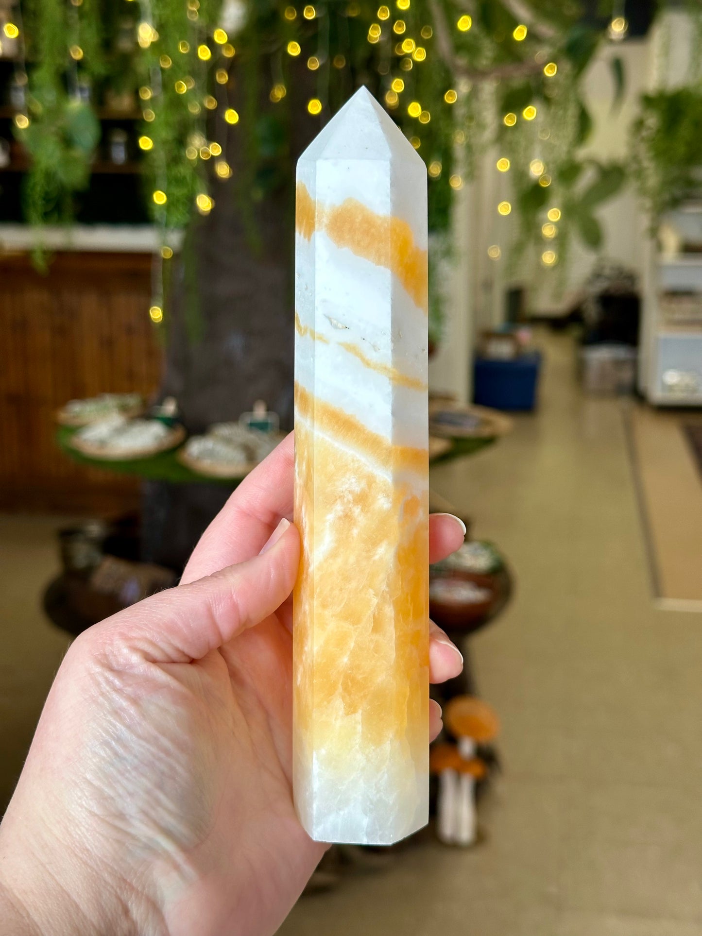 Banded Orange Calcite Tower 2