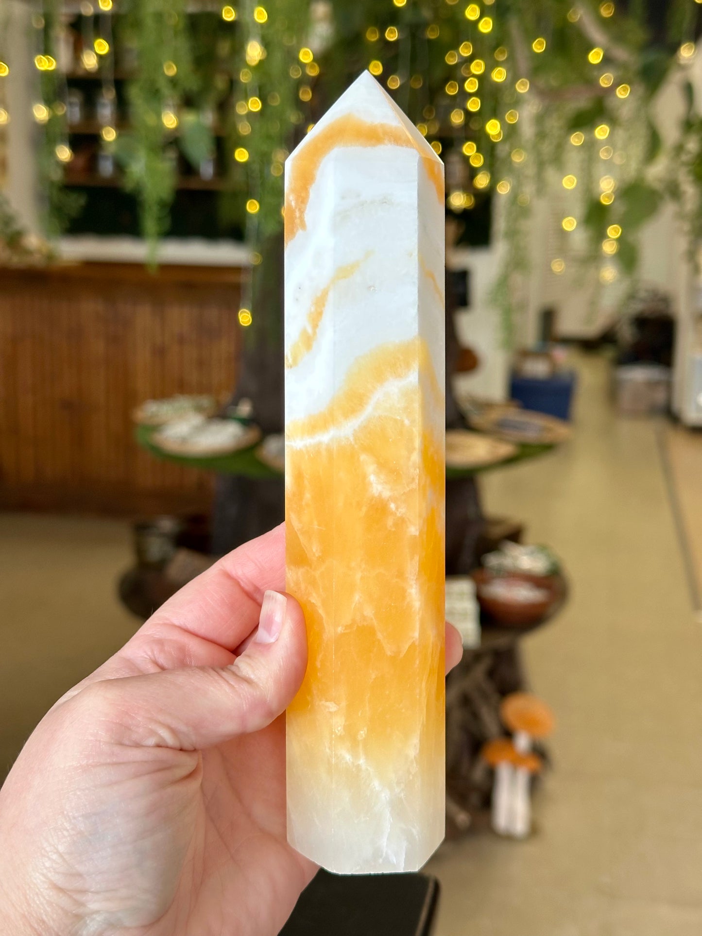 Banded Orange Calcite Tower 1