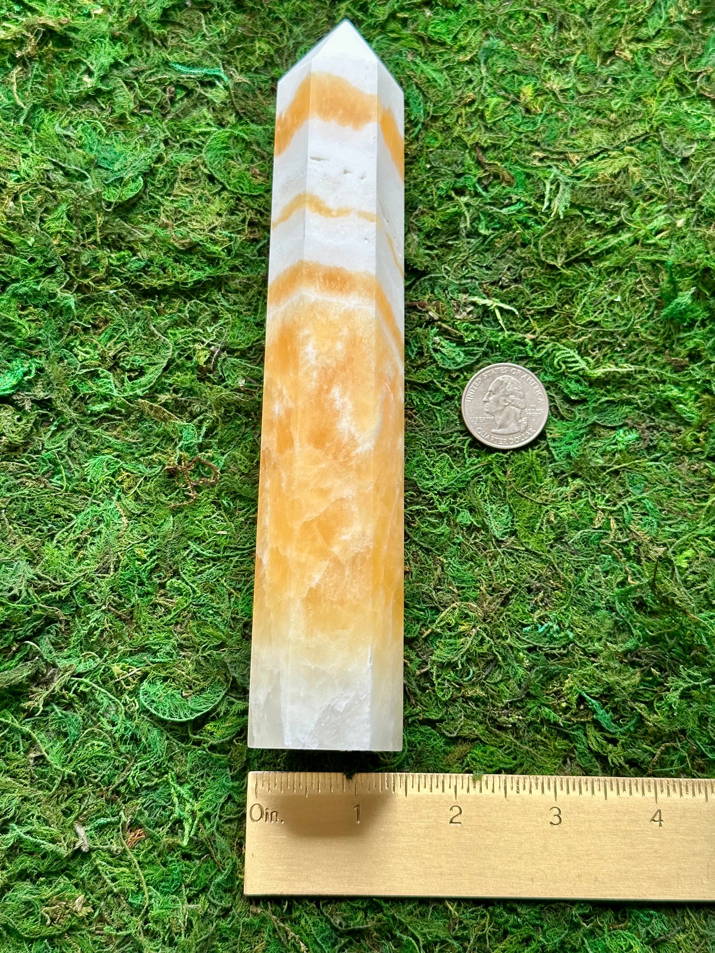 Banded Orange Calcite Tower 4