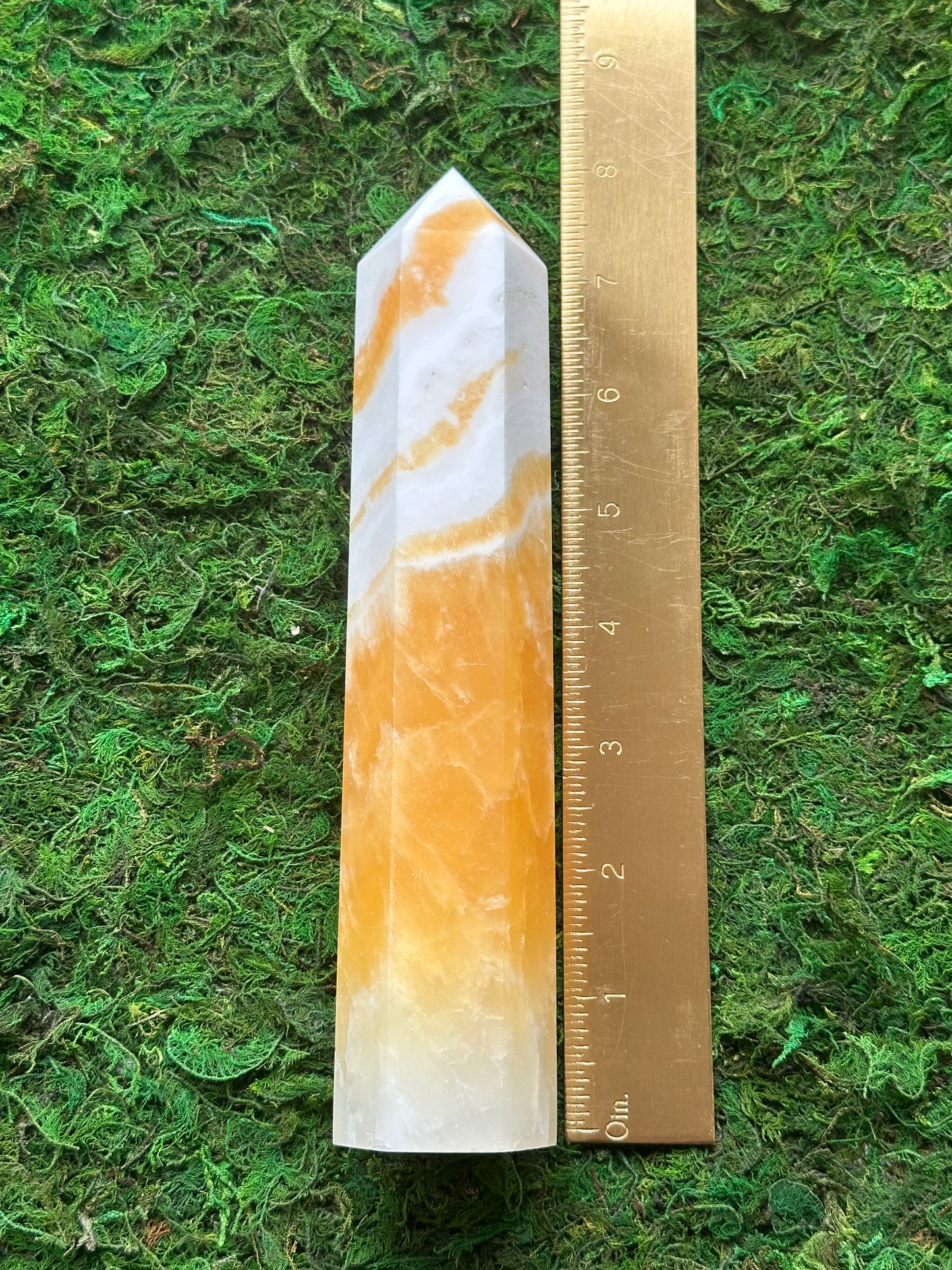 Banded Orange Calcite Tower 1