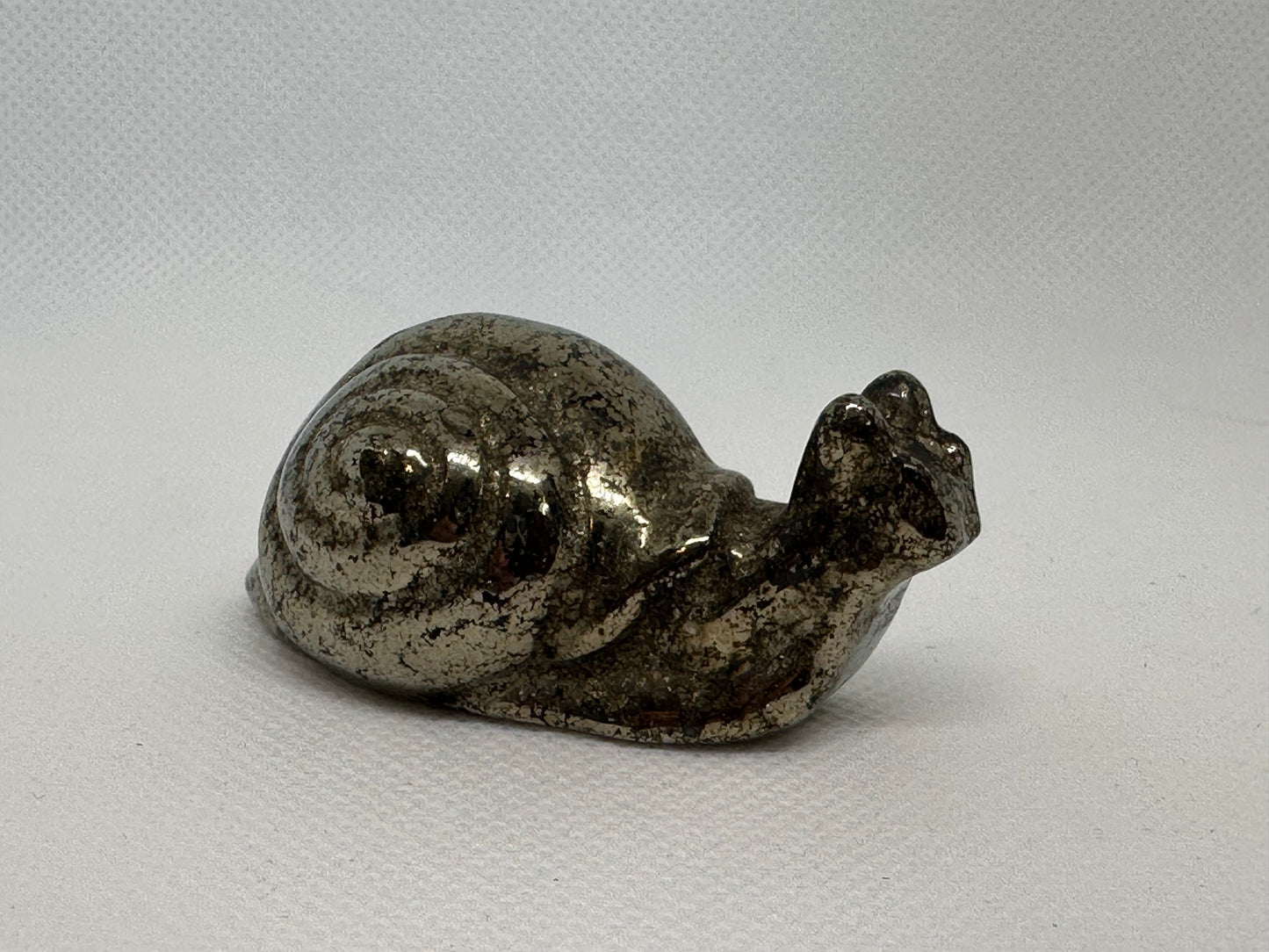 Pyrite Snail Carving