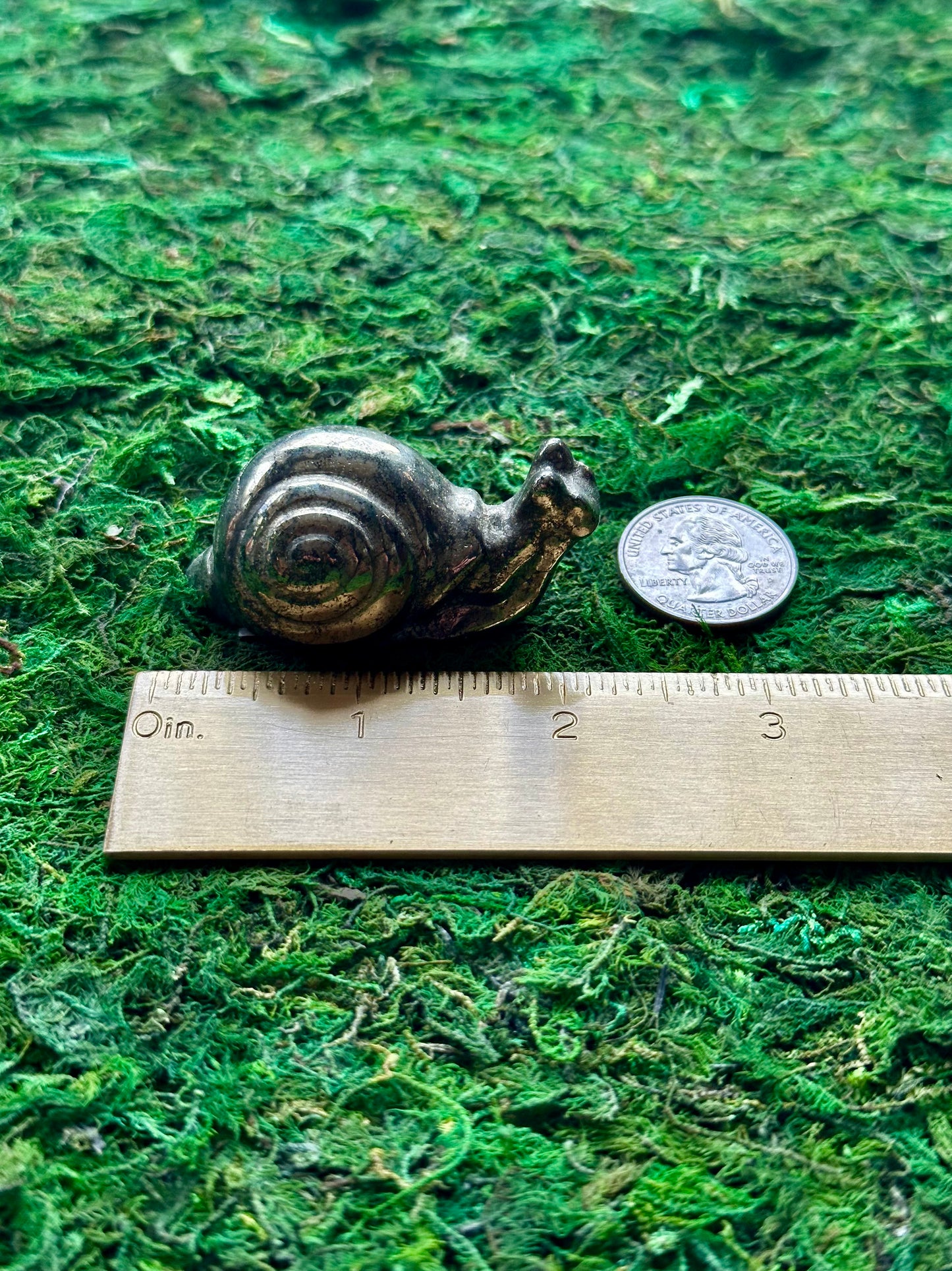 Pyrite Snail Carving