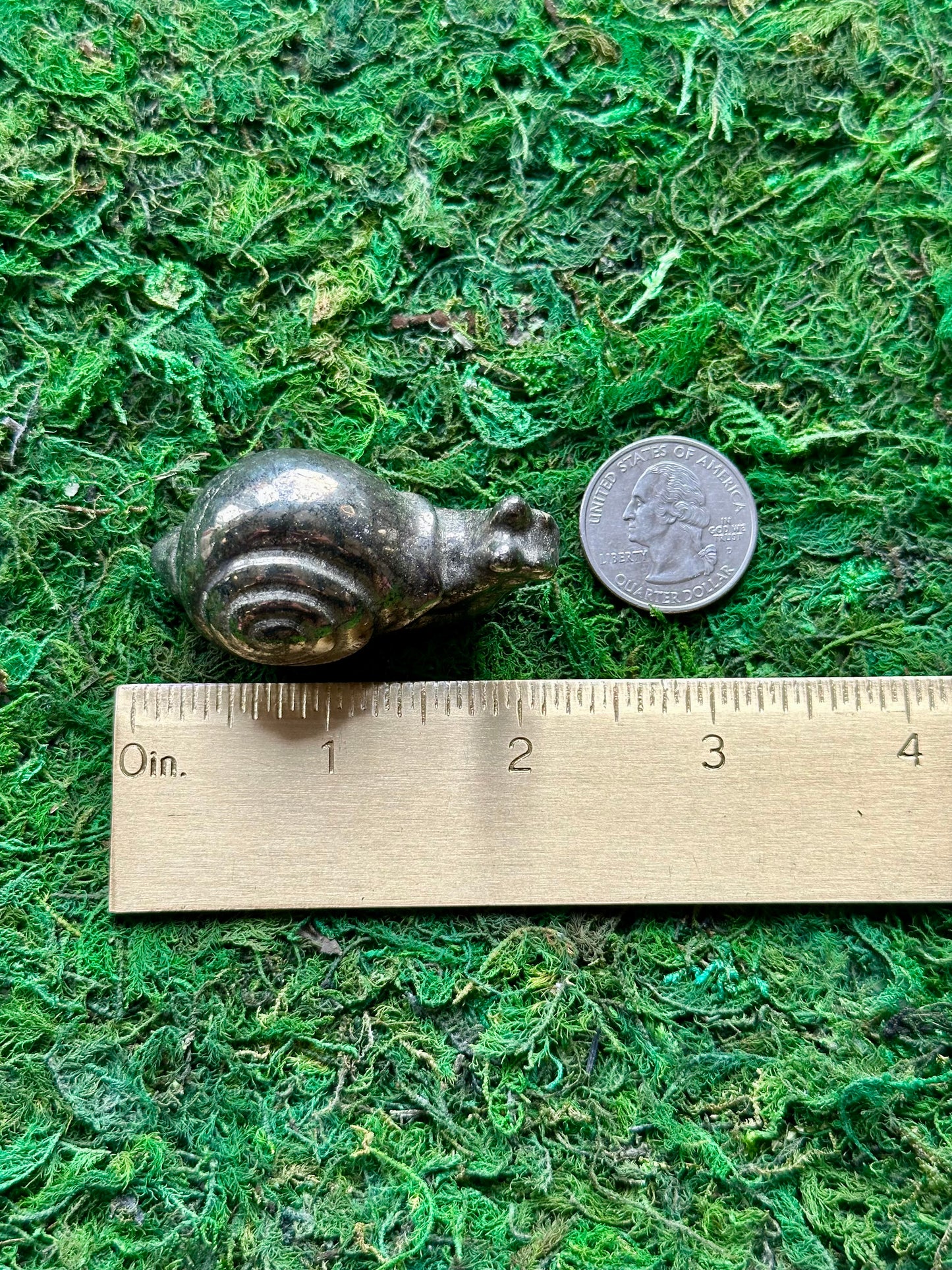 Pyrite Snail Carving