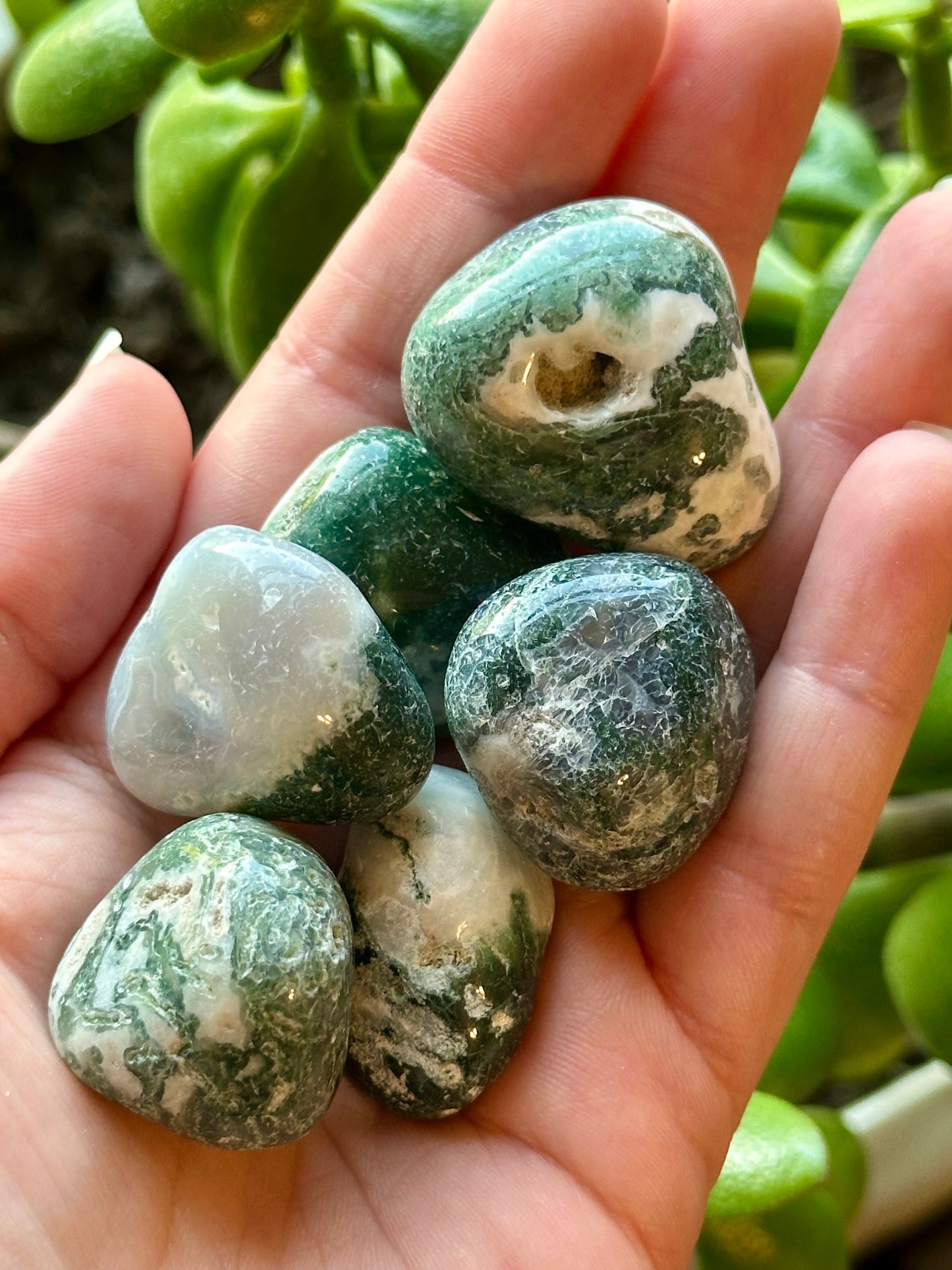 Moss Agate Tumble